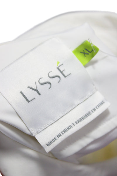 Lysse Womens Basic Collared Button-Up Top White Long Sleeve Size XL