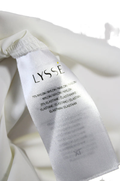Lysse Womens Basic Collared Button-Up Top White Long Sleeve Size XL