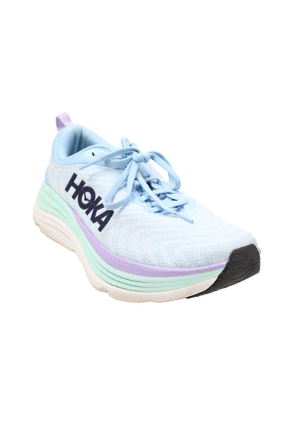 HOKA Womens Knit Lace Up Low Top Running Sneakers Blue Size 8.5D