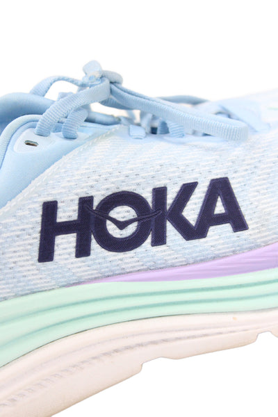 HOKA Womens Knit Lace Up Low Top Running Sneakers Blue Size 8.5D