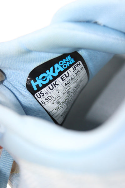 HOKA Womens Knit Lace Up Low Top Running Sneakers Blue Size 8.5D