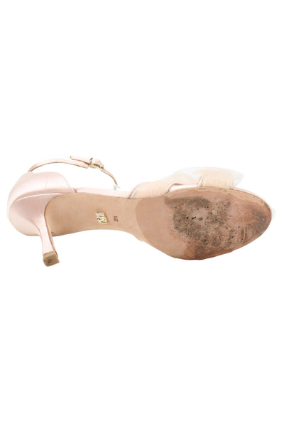 Badgley Mischka Womens Tulle Embellished Ankle Strap Heels Pink Size 8.5
