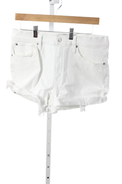 J Crew Womens Cut-Off White Cotton Shorts Size 30