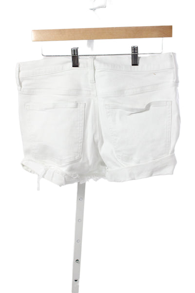 J Crew Womens Cut-Off White Cotton Shorts Size 30