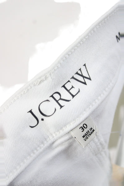 J Crew Womens Cut-Off White Cotton Shorts Size 30