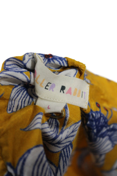 Roller Rabbit Womens Paperbag Shorts Blue Floral Drawstring Viscose Size L
