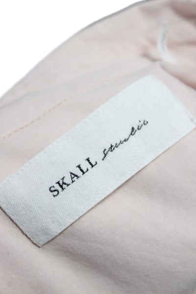 Skall Women Collared Button-Up Solid Pink Long Sleeve Organic Cotton Size 38