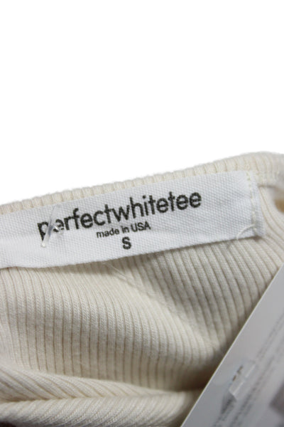 Perfect White Tee Womens Basic Beige Square Neck Sleeveless Tank Size S
