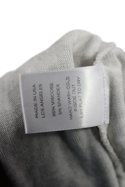 Leset Women Basic Sleeveless Tank Gray Round Neck Viscose Pullover Size M