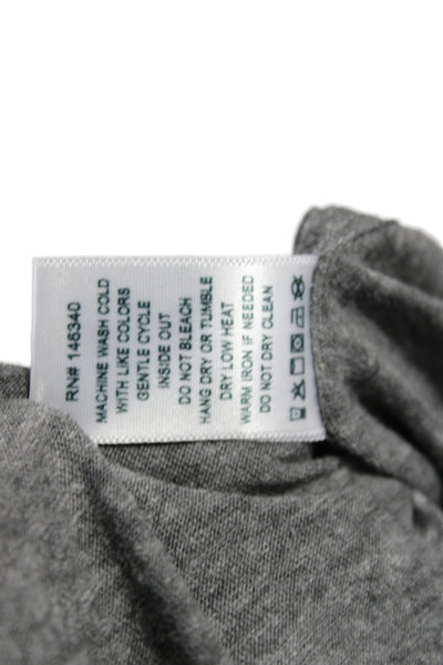 Amo Womens Basic Gray Long Sleeve Crewneck T-Shirt 50% Polyester Size XS