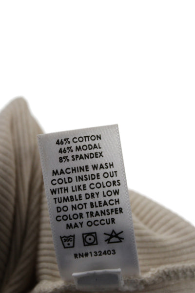 Cotton Citizen Women Basic Sleeveless Scoop Neck Tank Beige Size S