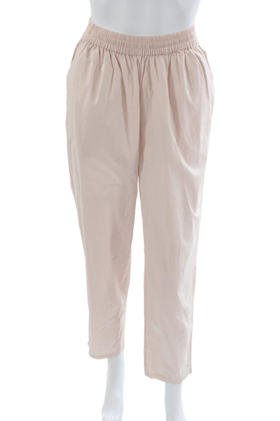Skall Womens Cropped Pants Pink Organic Cotton Pull On Size 34