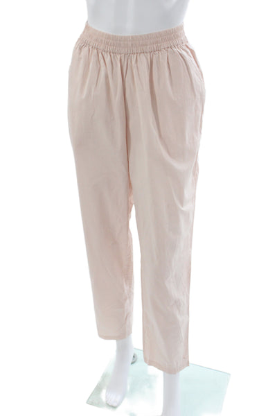 Skall Womens Cropped Pants Pink Organic Cotton Pull On Size 34