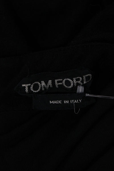 Tom Ford Women Sheath Dress Black Boat Neck Long Sleeve Size XS