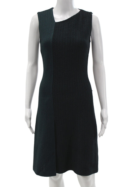 St. John Women Sheath Dress Black Knit Sleeveless Size 0