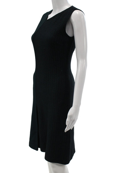 St. John Women Sheath Dress Black Knit Sleeveless Size 0