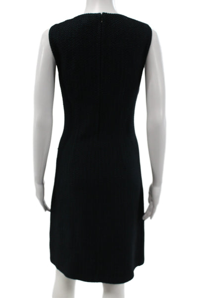 St. John Women Sheath Dress Black Knit Sleeveless Size 0