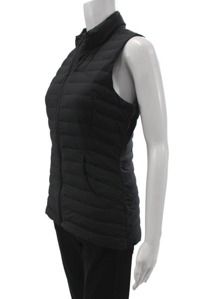 Lululemon Womens Puffer Vest Zip Nylon Black Athleisure Size 4