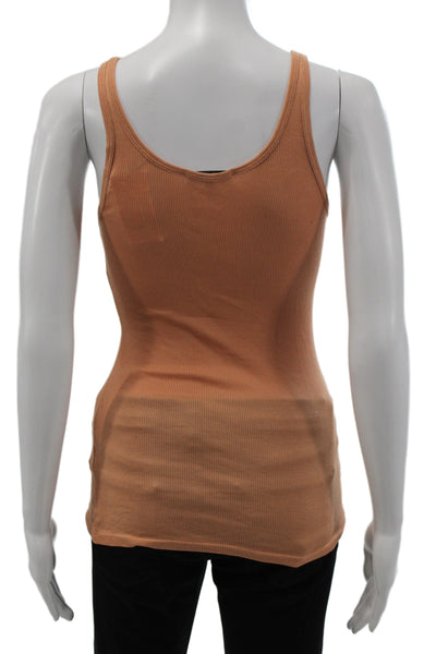 Vince Women Orange Scoop Neck Cotton Tank Size XS