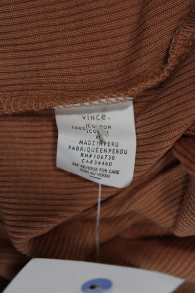 Vince Women Orange Scoop Neck Cotton Tank Size XS