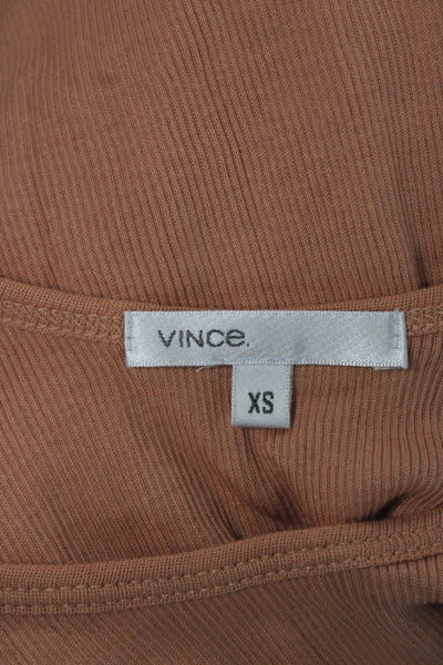 Vince Women Orange Scoop Neck Cotton Tank Size XS