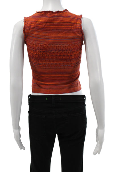 M Missoni Womens Cropped Striped Multicolor V-Neck Tank Size 38