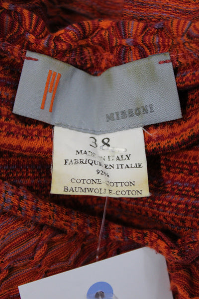 M Missoni Womens Cropped Striped Multicolor V-Neck Tank Size 38
