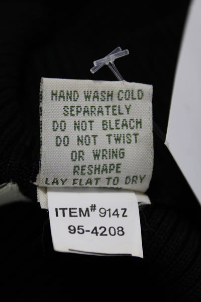 Orvis Womens Silk Turtleneck Pullover Sweater Black Long Sleeve Size XS
