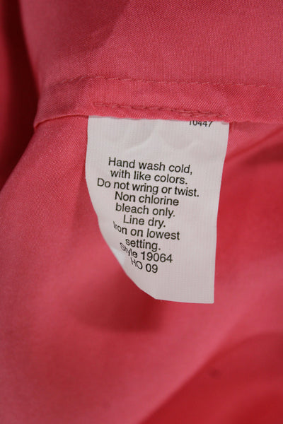 J Crew Womens Sleeveless Collared Silk Blouse Pink Button Solid Basic Size 2