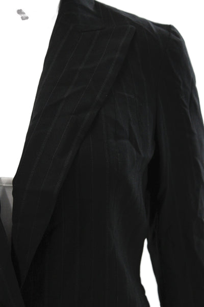 Emanuel Emanuel Ungaro Women Petite Jacket Black Striped Wool Size 0
