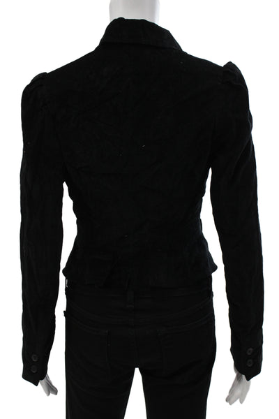 Ralph Lauren Blue Label Womens Basic Jacket Black Cotton Long Sleeve Size 2