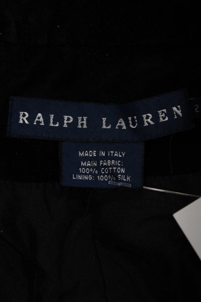 Ralph Lauren Blue Label Womens Basic Jacket Black Cotton Long Sleeve Size 2