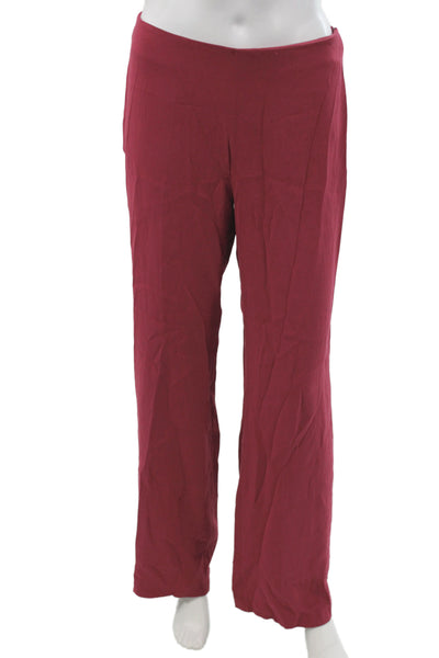 Eileen Fisher Women Dress Pants Red Silk Zip Size XS