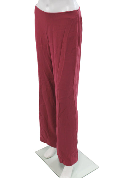 Eileen Fisher Women Dress Pants Red Silk Zip Size XS