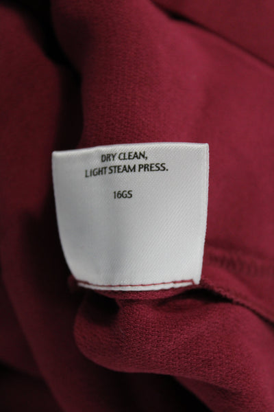 Eileen Fisher Women Dress Pants Red Silk Zip Size XS