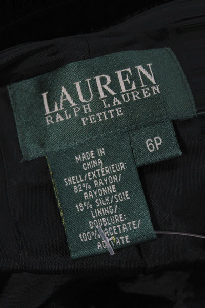 Lauren Ralph Lauren Womens Long Trumpet Skirt Black Rayon Size 6P