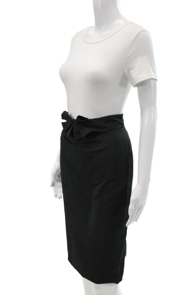 Valentino Roma Womens Straight Pencil Skirt Black Knee Length Size 8