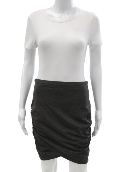 BB Dakota Womens Mini Skirt Gray Zip Solid Polyester Size M