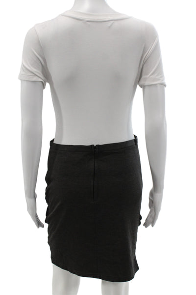 BB Dakota Womens Mini Skirt Gray Zip Solid Polyester Size M