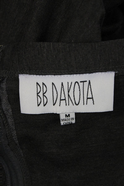 BB Dakota Womens Mini Skirt Gray Zip Solid Polyester Size M