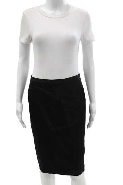 BCBG Max Azria Womens Black Straight Pencil Skirt Zip Size 4