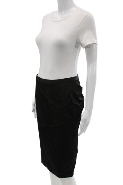 BCBG Max Azria Womens Black Straight Pencil Skirt Zip Size 4