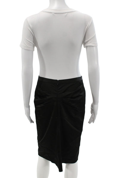 BCBG Max Azria Womens Black Straight Pencil Skirt Zip Size 4