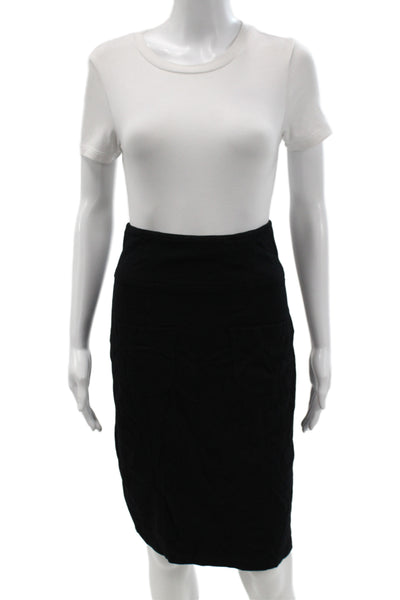 Theory Women Black Straight Pencil Skirt Viscose Zip Knee Length Size 6