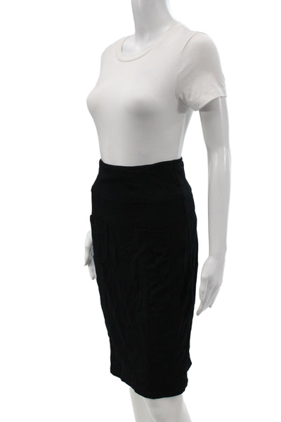 Theory Women Black Straight Pencil Skirt Viscose Zip Knee Length Size 6