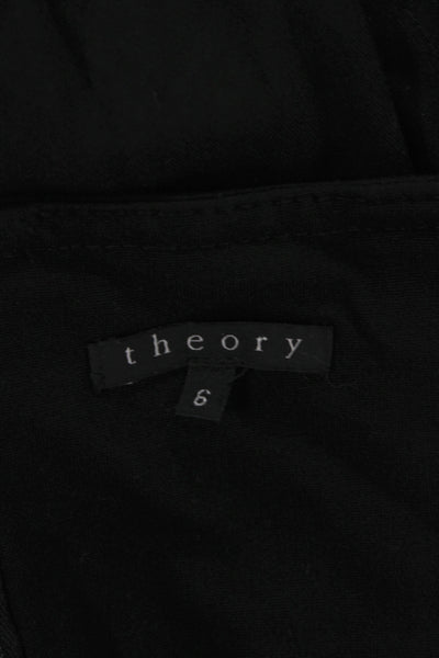 Theory Women Black Straight Pencil Skirt Viscose Zip Knee Length Size 6