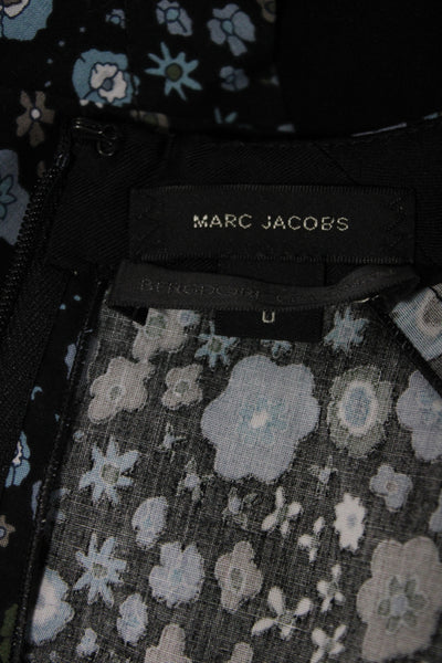 Marc Jacobs Women Peplum Blouse Sleeveless Black Floral Size 0
