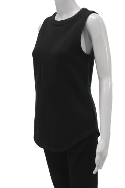 Proenza Schouler Womens Black Basic Tank Crew Neck Sleeveless Cotton Size 0