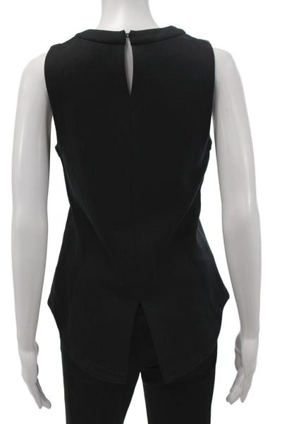 Proenza Schouler Womens Black Basic Tank Crew Neck Sleeveless Cotton Size 0