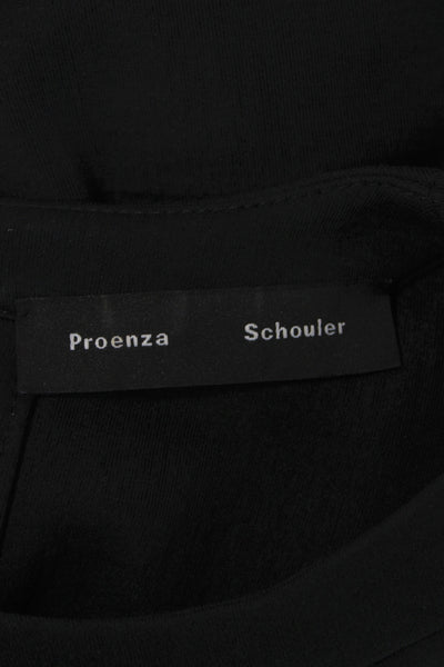 Proenza Schouler Womens Black Basic Tank Crew Neck Sleeveless Cotton Size 0